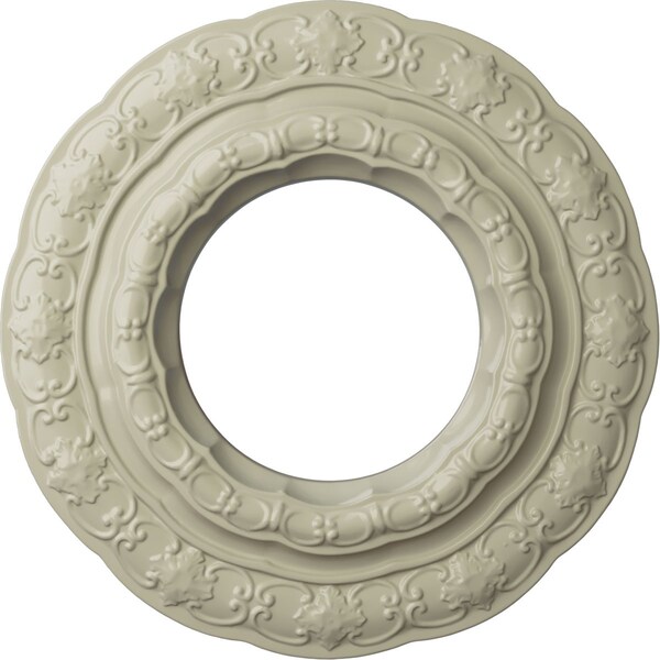 Ekena Millwork Lisbon Ceiling Medallion (Fits Canopies up to 7"), Hand-Painted Clear Yellow, 15 3/8"OD x 7"ID x 1"P CM15LICYF - main